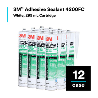 3M Marine Adhesive Sealant 4200FC, Fast Cure, White, 295 mL Cartridge