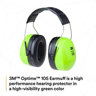 3M PELTOR Optime 105 Earmuffs H10A HV, Over-the-Head