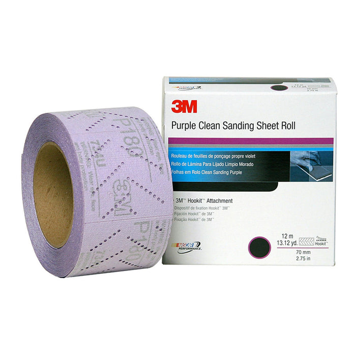 3M Hookit Purple Clean Sanding Sheet Roll 334U, 30700, P800, 70 mm x
12 m