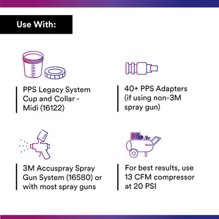 3M PPS Lid & Liner Kit, 16312, Midi (13.5 fl oz), 125 Full DiameterMicron Filter