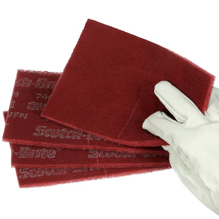 Scotch-Brite Hand Pad 7447 Pro, PO-HP, A/O Very Fine, Maroon, 6 in x 9 in