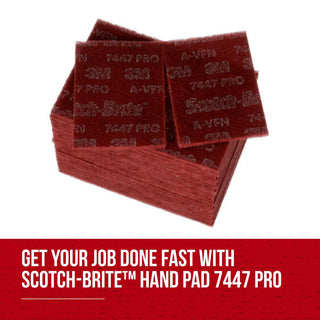 Scotch-Brite Hand Pad 7447 Pro, PO-HP, A/O Very Fine, Maroon, 6 in x 9 in