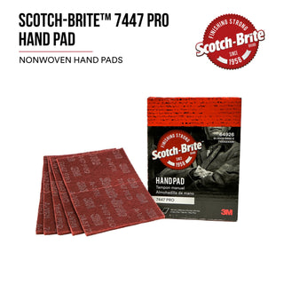 Scotch-Brite Hand Pad 7447 Pro, PO-HP, A/O Very Fine, Maroon, 6 in x 9 in