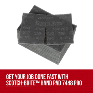 Scotch-Brite Hand Pad 7448 Pro, PO-HP, SiC Ultra Fine, Gray, 6 in x 9 in