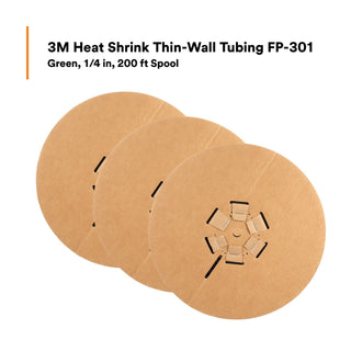 3M Heat Shrink Thin-Wall Tubing FP-301-1/4-Green-200`: 200 ft spoollength