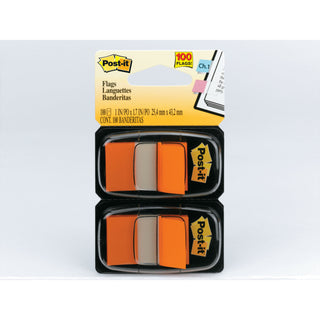 Post-it® Flags 680-OE2, 1 in. x 1.7 in. (2.54 cm x 4.31 cm) Orange, 2-pk