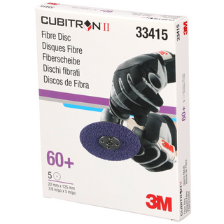 3M Cubitron II Abrasive Fibre Disc, 33415, 5 in x 7/8 in (125mm x
22mm), 60+