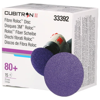 3M Cubitron II Roloc Fibre Disc 786C, 33392, 3 in (75 mm), 80+