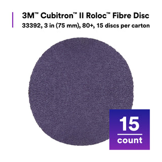 3M Cubitron II Roloc Fibre Disc 786C, 33392, 3 in (75 mm), 80+