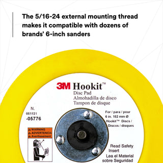 3M Hookit Disc Pad. 05776, 6 in