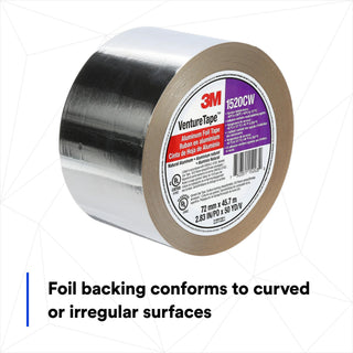 3M Venture Tape Aluminum Foil Tape 1520CW, Silver, 72 mm x 45.7 m, 3.2
mil