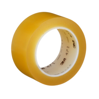 3M Vinyl Tape 471, Transparent, 2 in x 36 yd, 5.2 mil, 24 Roll/Case