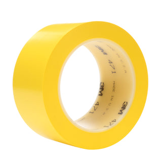 3M Vinyl Tape 471, Yellow, 2 in x 36 yd, 5.2 mil, 24 Roll/Case