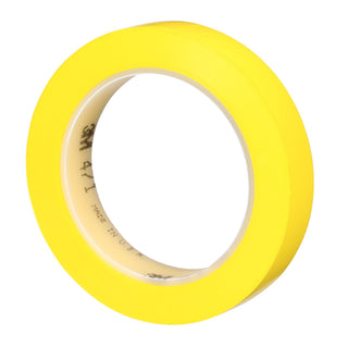 3M Vinyl Tape 471, Yellow, 3/4 in x 36 yd, 5.2 mil, 48 Roll/Case