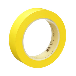 3M Vinyl Tape 471, Yellow, 1 in x 36 yd, 5.2 mil, 36 Roll/Case