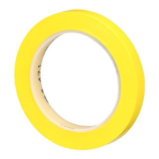 3M Vinyl Tape 471, Yellow, 1/2 in x 36 yd, 5.2 mil, 72 Roll/Case