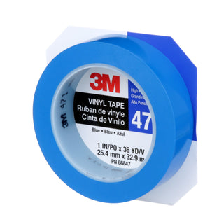 3M Vinyl Tape 471, Blue, 1 in x 36 yd, 5.2 mil, 36 Roll/Case