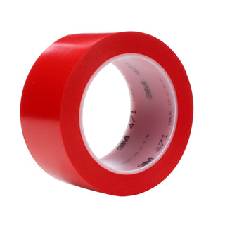 3M Vinyl Tape 471, Red, 2 in x 36 yd, 5.2 mil, 24 Roll/Case