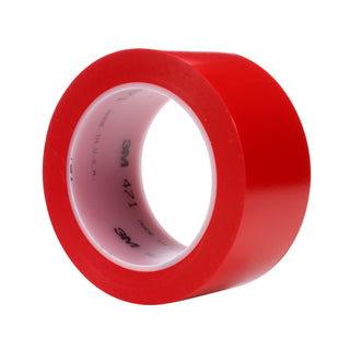 3M Vinyl Tape 471, Red, 2 in x 36 yd, 5.2 mil, 24 Roll/Case