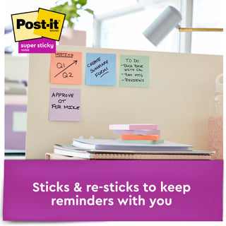 Post-it® Super Sticky Recycled Notes 654-5SSNRP