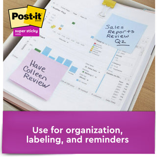 Post-it® Super Sticky Recycled Notes 654-5SSNRP