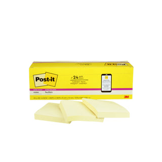 Post-it® Super Sticky Notes 654-24SSCP, 3 in x 3 in (76.2 mm x 76.2 mm)Canary