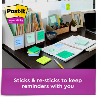 Post-it® Super Sticky Recycled Notes 654-6SST