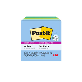 Post-it® Super Sticky Recycled Notes 654-6SST