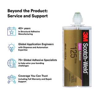 3M Scotch-Weld Epoxy Adhesive DP125, Gray, 400 mL Duo-Pak