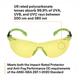 3M Solus 1000-Series Safety Glasses S1203SGAF, Green/Black