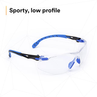 3M Solus 1000-Series Safety Glasses S1101SGAF, Black/Blue