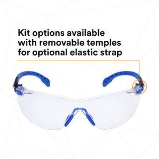 3M Solus Safety Glasses 1000-Series S1101SGAF-KT, Kit, Foam, Strap,
Black/Blue