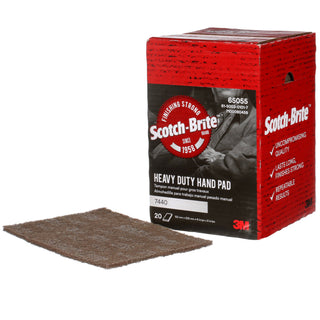 Scotch-Brite Heavy Duty Hand Pad 7440, HP-HP, A/O Medium, Tan, 6 in x 9 in