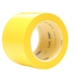 3M Vinyl Tape 471, Yellow, 3 in x 36 yd, 5.2 mil, 12 Roll/Case