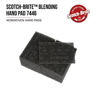 Scotch-Brite Blending Hand Pad 7446, HP-HP, SiC Medium, Gray, 6 in x 9 in