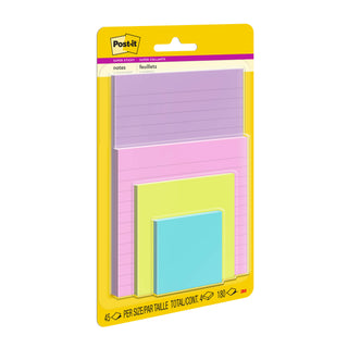 Post-it® Super Sticky Notes 4622-SSMIA, Multi Sizes, Supernova Neons Collection