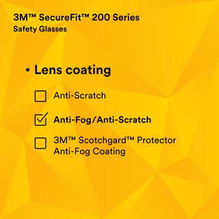 3M SecureFit Protective Eyewear SF201AFP, Clear Lens