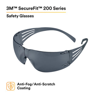 3M SecureFit Protective Eyewear SF202AFP, Gray Lens