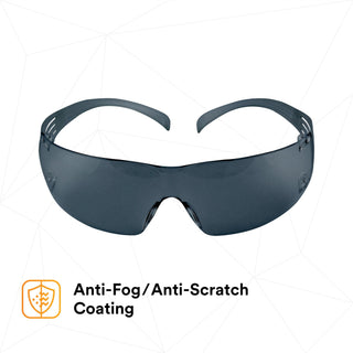 3M SecureFit Protective Eyewear SF202AFP, Gray Lens