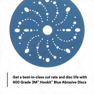 3M Hookit Blue Abrasive Disc 321U Multi-hole, 36181, 6 in, 400