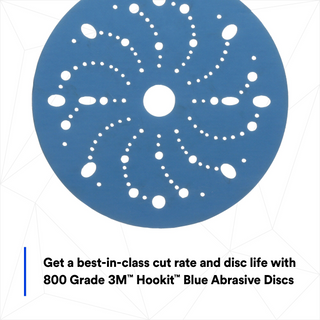 3M Hookit Blue Abrasive Disc 321U Multi-hole, 36184, 6 in, 800