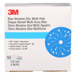 3M Hookit Blue Abrasive Disc 321U Multi-hole, 36184, 6 in, 800