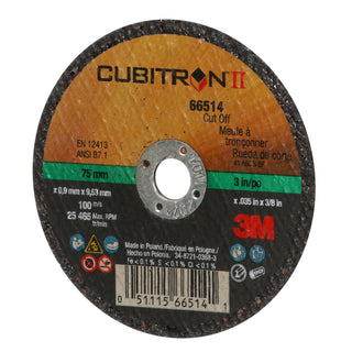 3M Cubitron II Cut-Off Wheel, 66514, 60, Type 1, 3 in x 0.035 in x 3/8 in