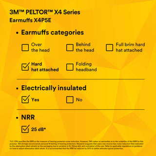 3M PELTOR Earmuffs X4P5E, Forestry Orange