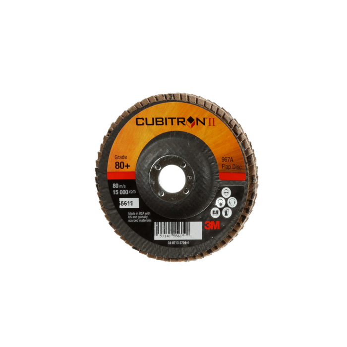 3M Cubitron II Flap Disc 967A, 80+, T29, 4 in x 5/8 in