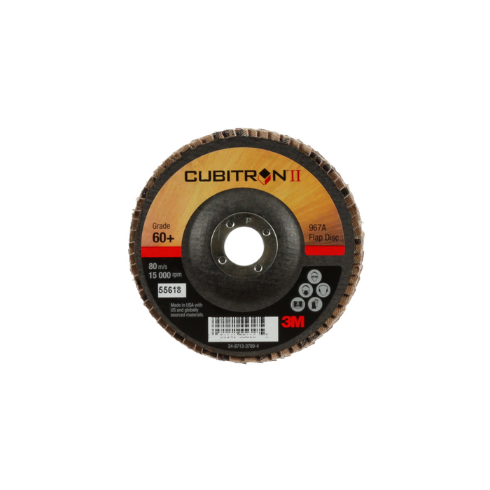 3M Cubitron II Flap Disc 967A, 60+, T29, 4 in x 5/8 in