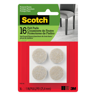 Scotch® Round Felt Pads SP801-NA, Beige, 1 in