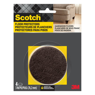 Scotch Round Felt Pads SP828-NA, Brown, 3 in