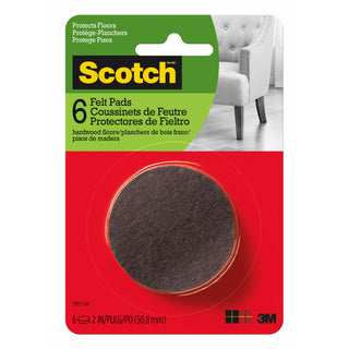 Scotch Round Felt Pads SP827-NA, Brown, 2 in