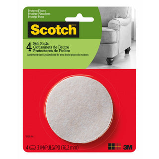 Scotch Round Felt Pads SP808-NA, Beige, 3 in